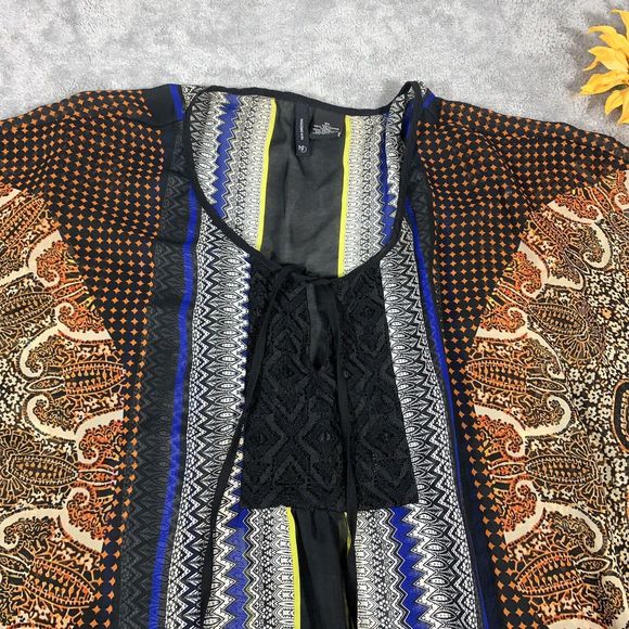 New Directions Tunic Top Size XL Multicolor Paisley Print Cape Styling - Picture 5 of 12